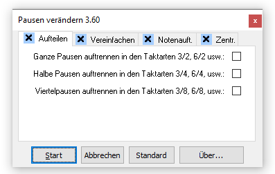 Dialogbox Pausen verändern 