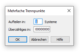 Dialogbox Mehrfache Trennpunkte