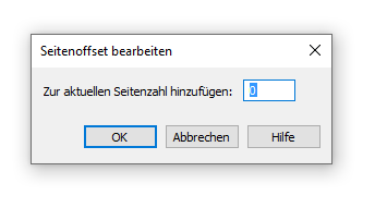 Dialogbox Seiten-Offset bearbeiten