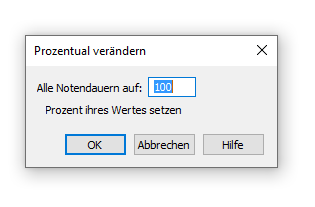 Dialogbox Prozentual verändern – Notendauern