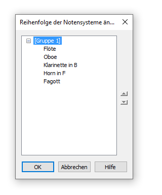 Reihenfolge der Notensysteme ändern