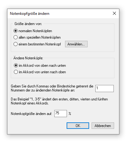 Dialogbox Notenkopfgröße ändern