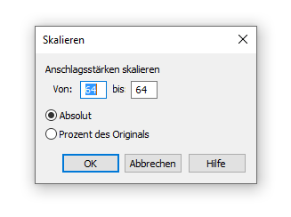 Dialogbox Skalieren – Anschlagsstärken