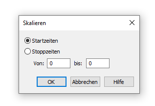 Dialogbox Skalieren – Notendauern (Start-/Stoppzeiten)