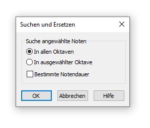 Dialogbox Suchen und Ersetzen
