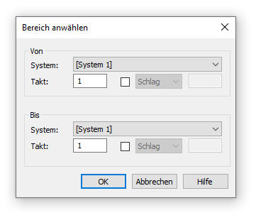 Dialogbox Bereich anwählen
