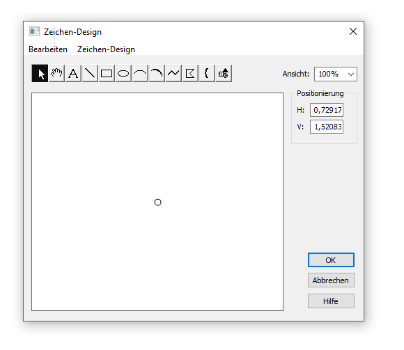 Dialogbox Zeichendesign