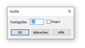 Dialogbox Größe