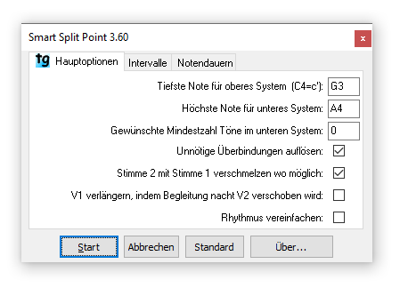 Dialogbox Smart Split Point