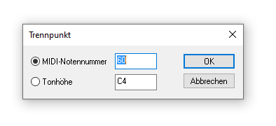 Dialogbox Trennpunkt