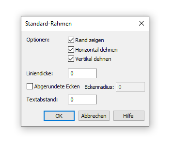 Dialogbox Standard-Rahmen