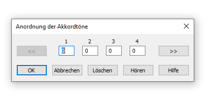 Dialogbox Anordnung der Akkordtöne