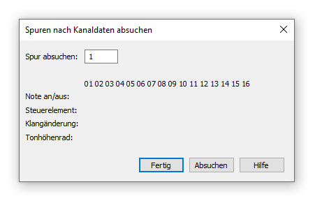 Dialogbox Spuren nach Kanaldaten absuchen