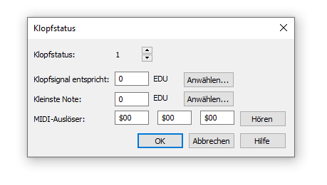 Dialogbox Klopfstatus