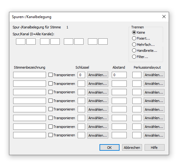 Dialogbox Spuren-Kanalbelegung