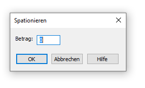 Dialogbox Spationieren