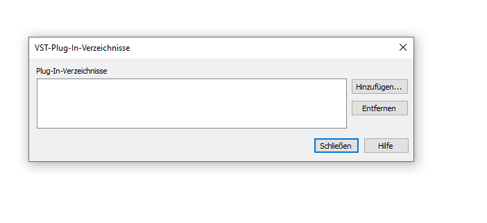 Dialogbox VST-Plug-In-Verzeichnisse verwalten
