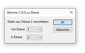 Dialogbox Stimme 2 (V2) zu Ebene