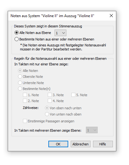 Dialogbox Noten aus System __ im Auszug __