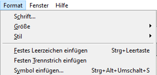 Format-Menü