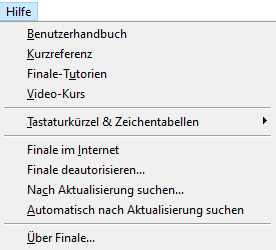 Hilfe-Menü