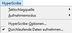 HyperScribe-Menü