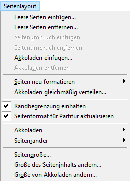 Seitenlayout-Menü