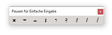 Dialogbox Pausen-Palette für Einfache Eingabe