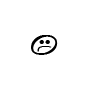 Symbol Offener Notenkopf, halbgerunzeltes Gesicht